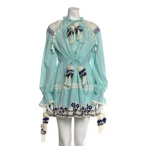 HEMANT & NANDITA Aqua Blue Embroidered Dress